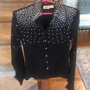 Black rhinestone western show shirt